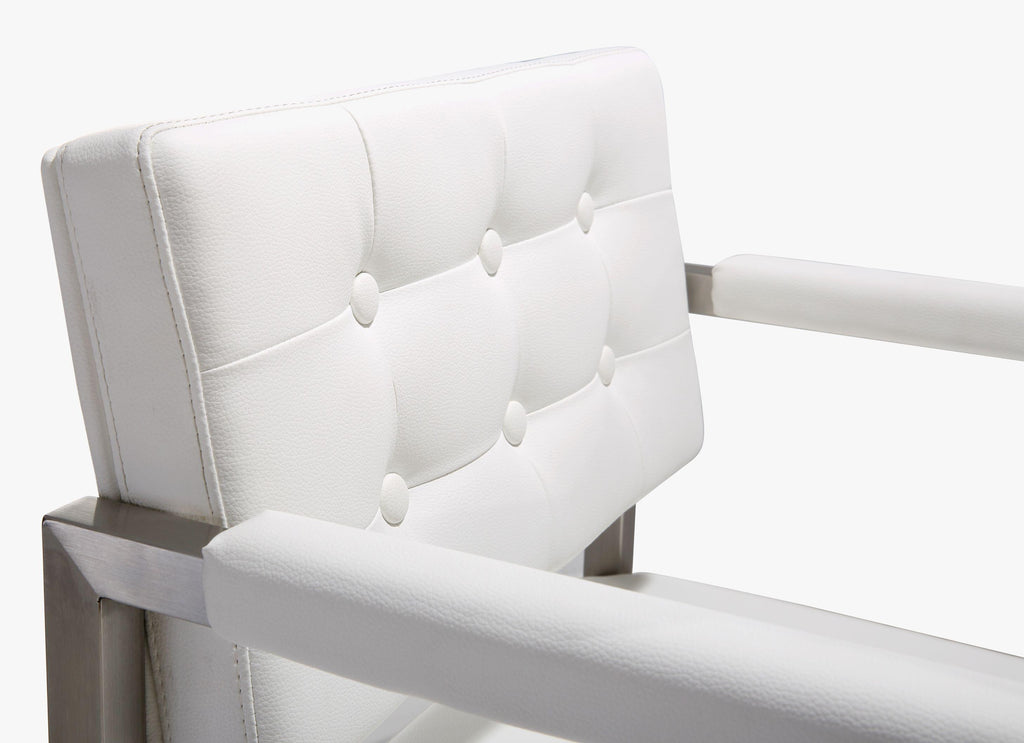 Director Performance Vegan Leather Stool with Silver Base