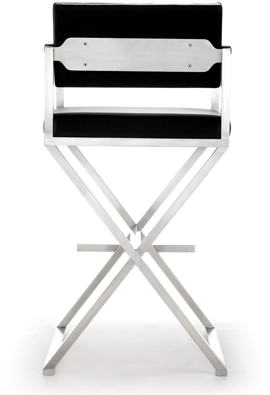 Director Performance Vegan Leather Stool with Silver Base