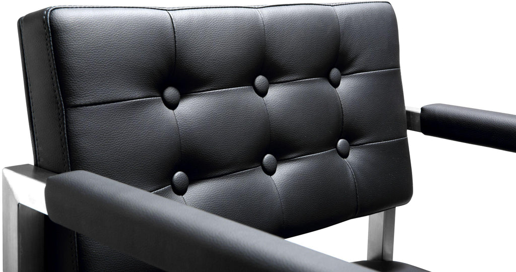 Director Performance Vegan Leather Stool with Silver Base