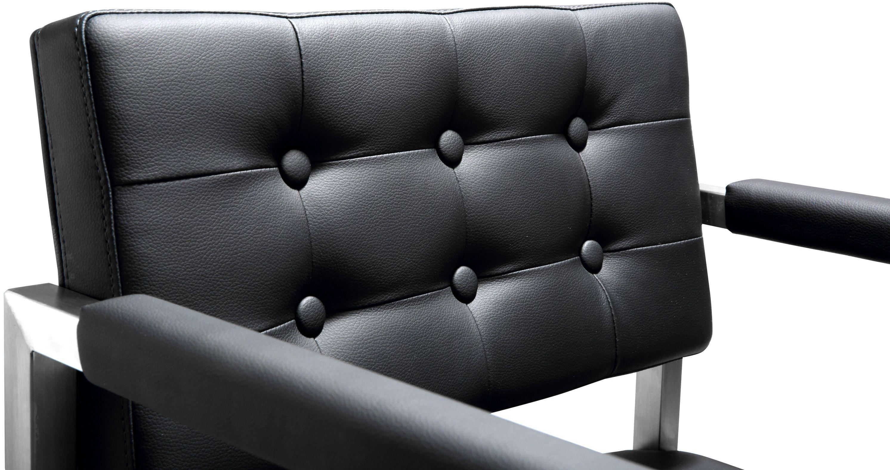 Director Performance Vegan Leather Stool with Silver Base