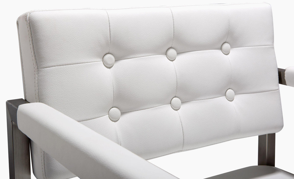 Director Performance Vegan Leather Stool with Silver Base