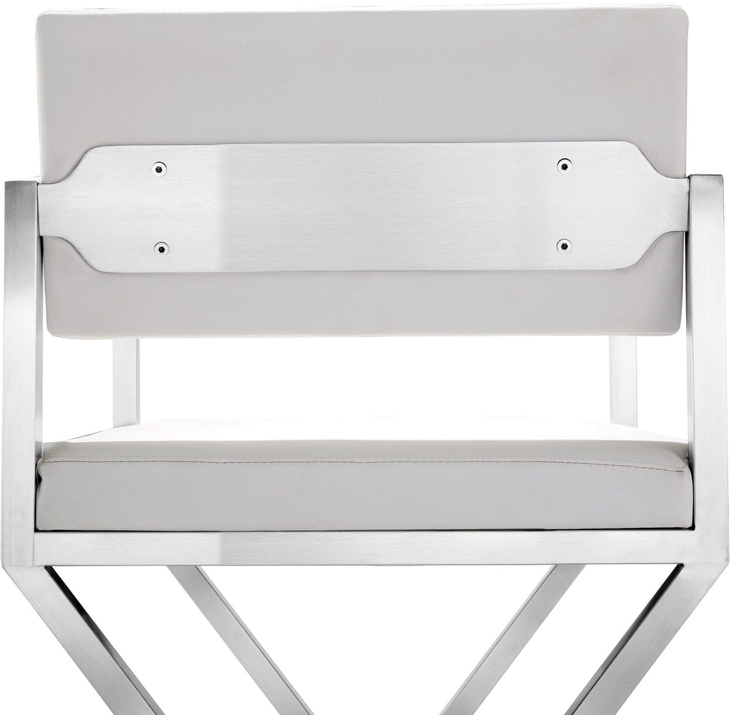 Director Performance Vegan Leather Stool with Silver Base