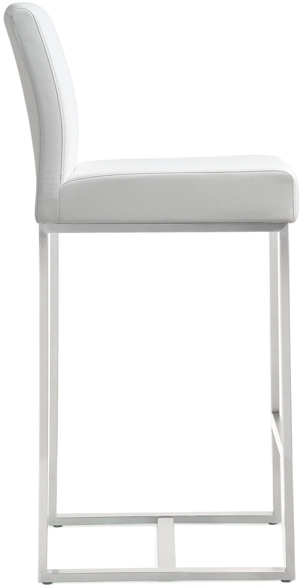 Denmark Performance Vegan Leather Stool with Silver Base - Set of 2