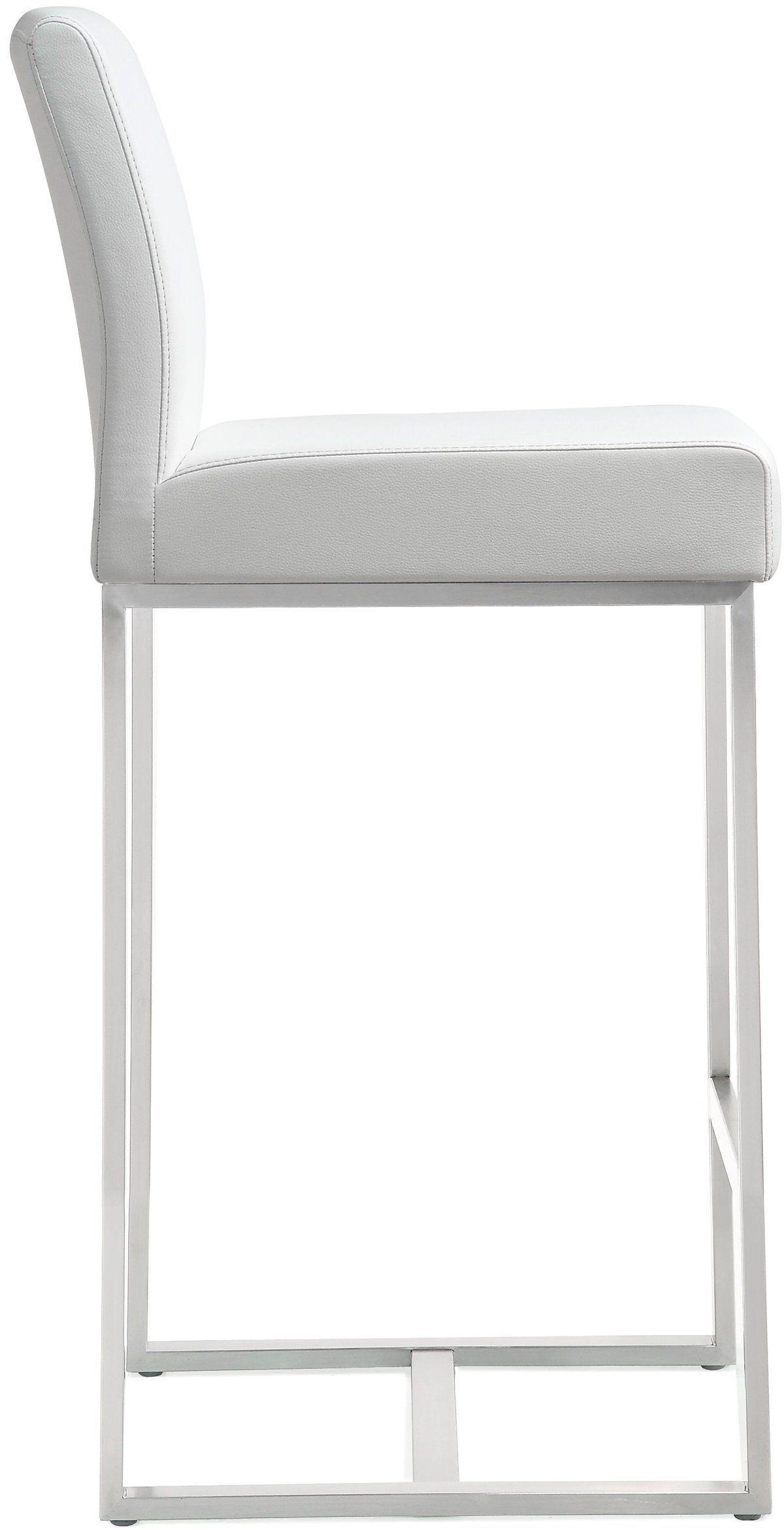 Denmark Performance Vegan Leather Stool with Silver Base - Set of 2