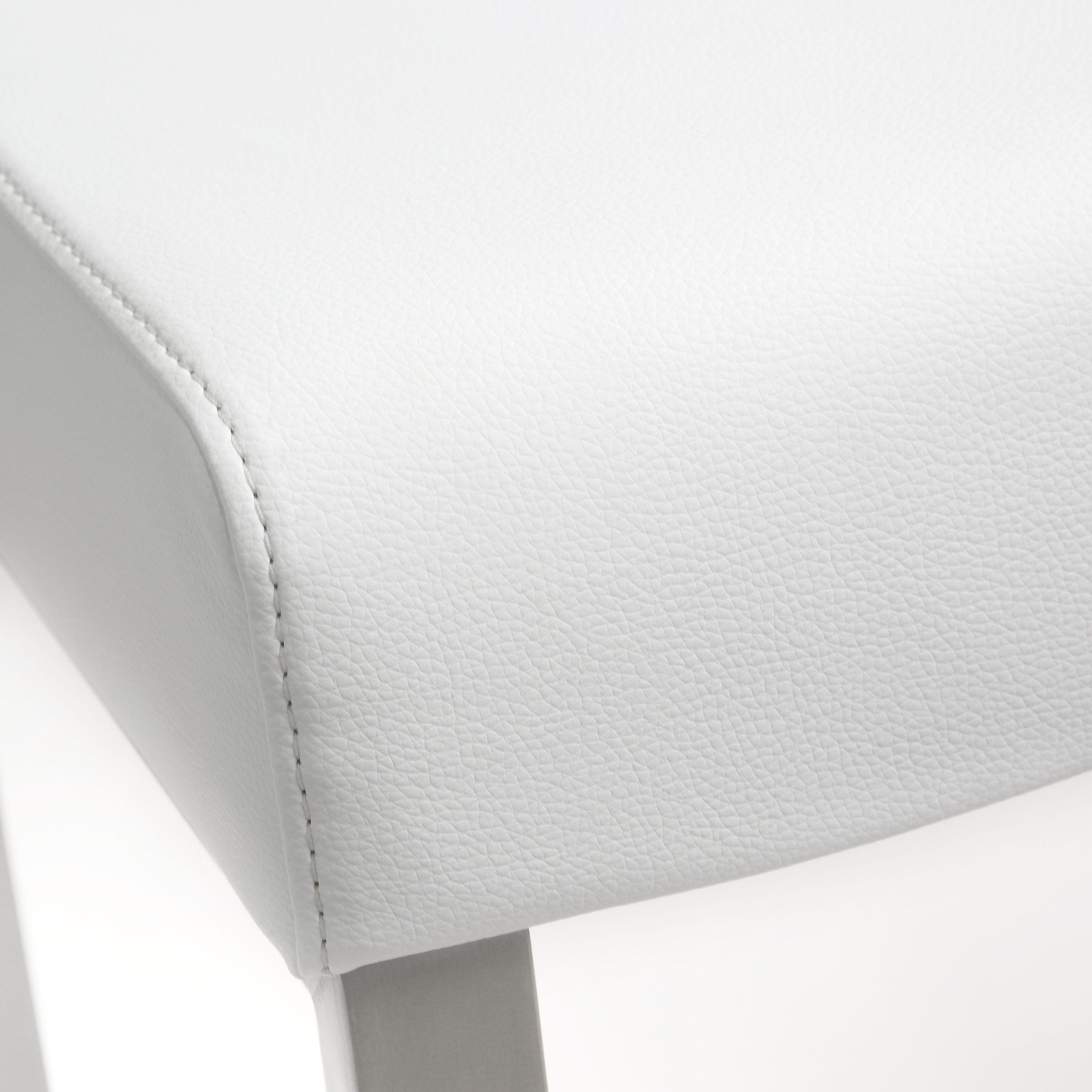 Denmark Performance Vegan Leather Stool with Silver Base - Set of 2