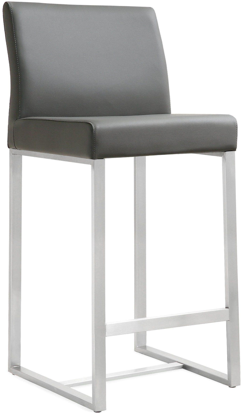 Denmark Performance Vegan Leather Stool with Silver Base - Set of 2