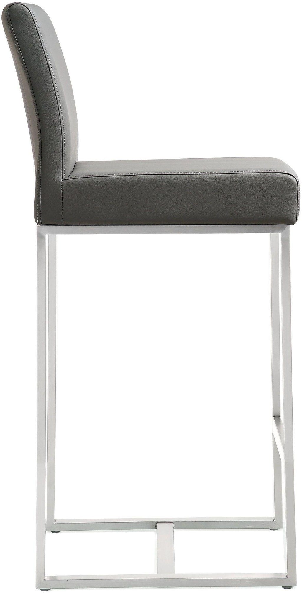 Denmark Performance Vegan Leather Stool with Silver Base - Set of 2