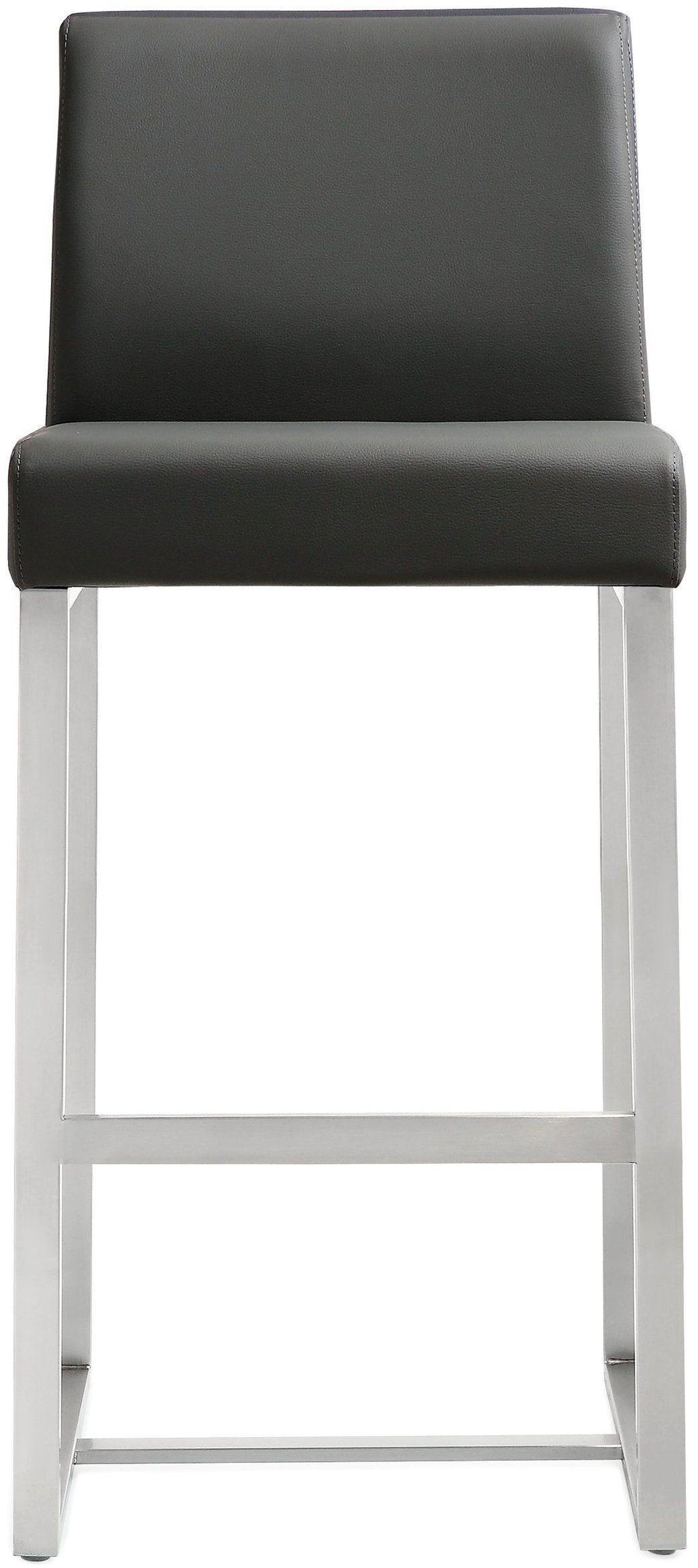 Denmark Performance Vegan Leather Stool with Silver Base - Set of 2