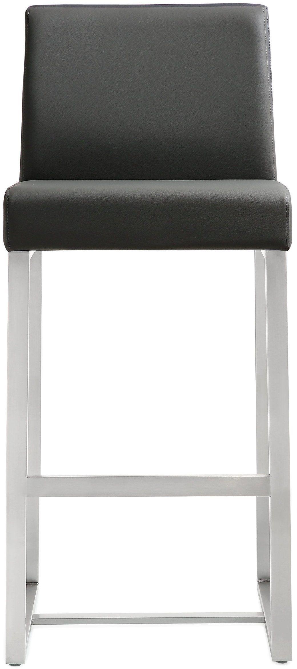 Denmark Performance Vegan Leather Stool with Silver Base - Set of 2