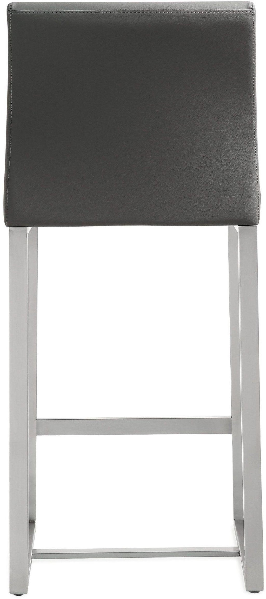 Denmark Performance Vegan Leather Stool with Silver Base - Set of 2
