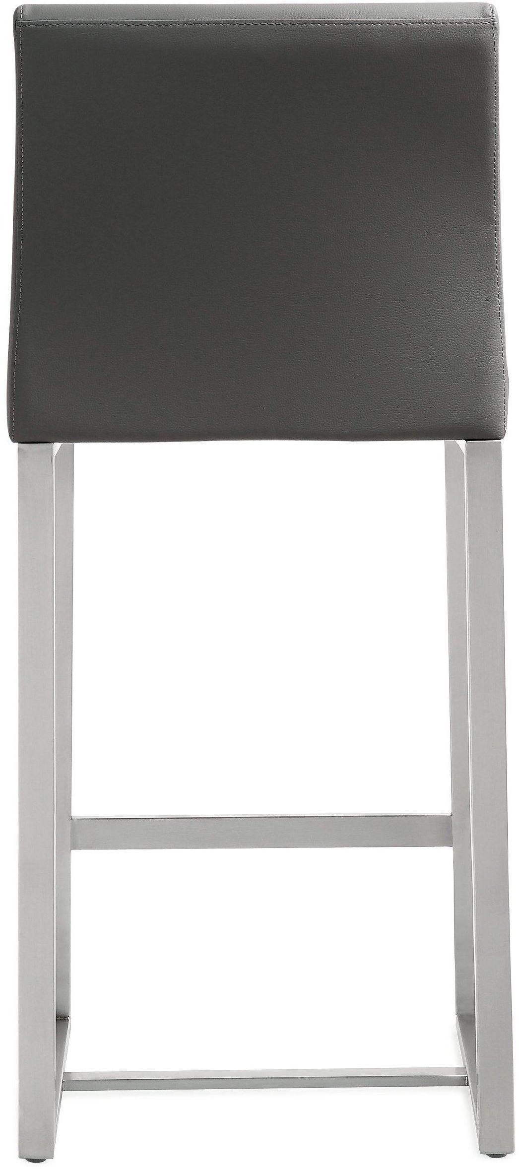 Denmark Performance Vegan Leather Stool with Silver Base - Set of 2