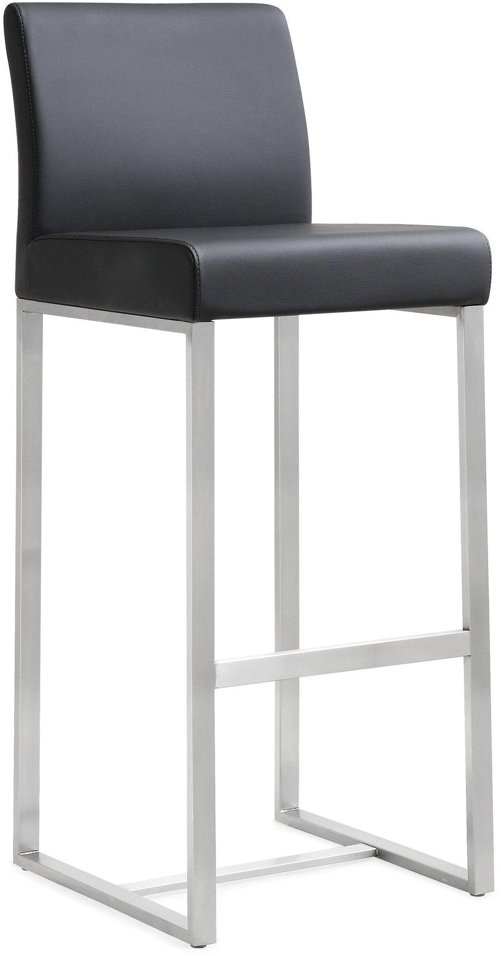 Denmark Performance Vegan Leather Stool with Silver Base - Set of 2