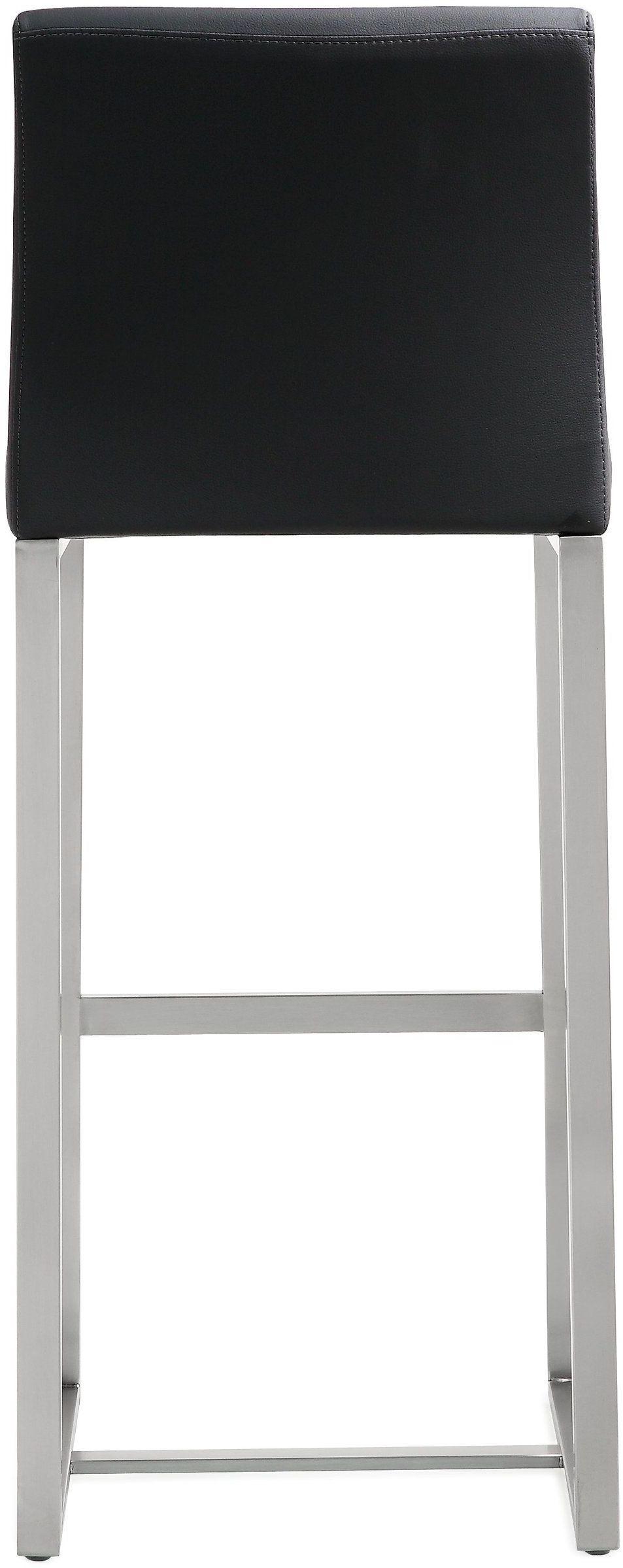 Denmark Performance Vegan Leather Stool with Silver Base - Set of 2