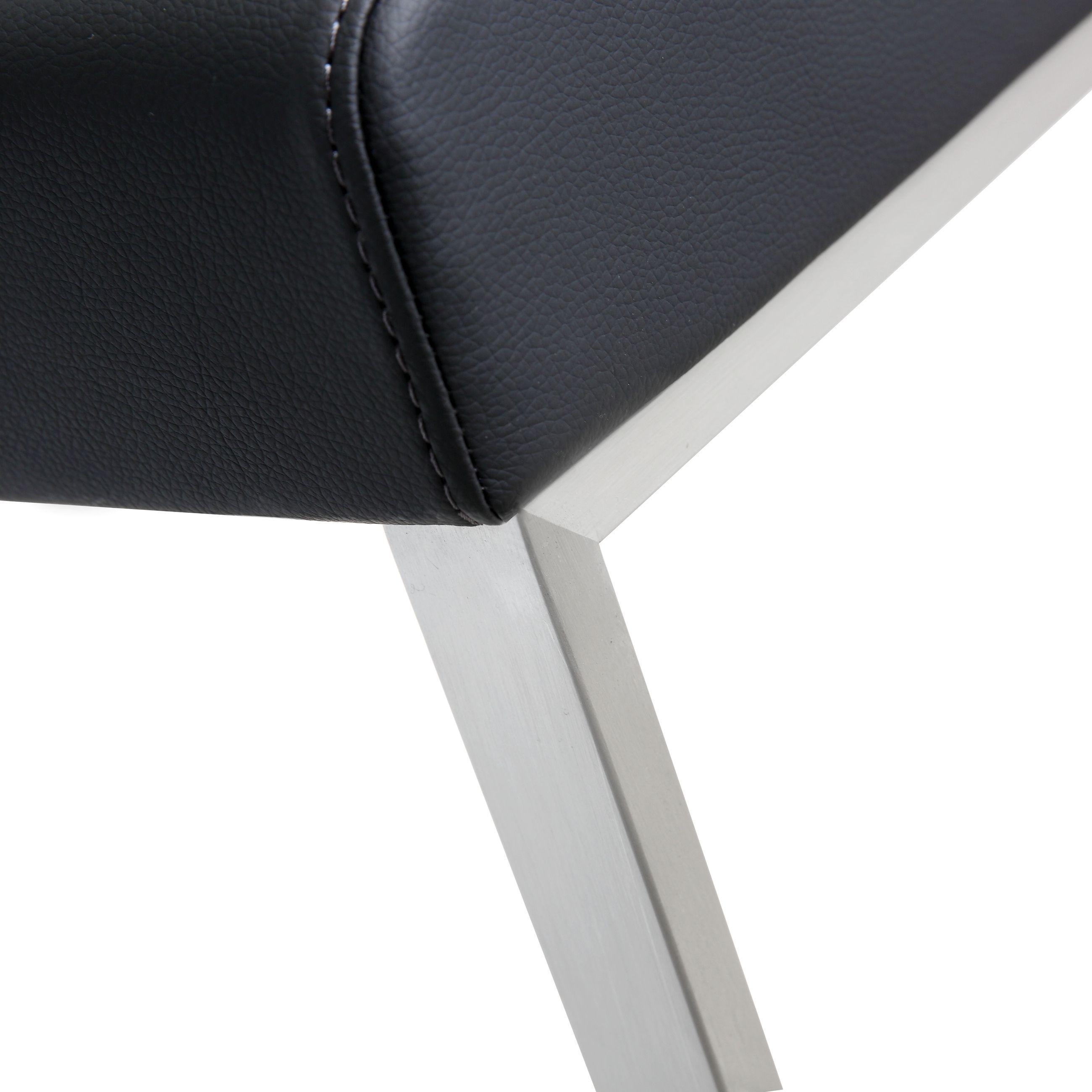 Denmark Performance Vegan Leather Stool with Silver Base - Set of 2