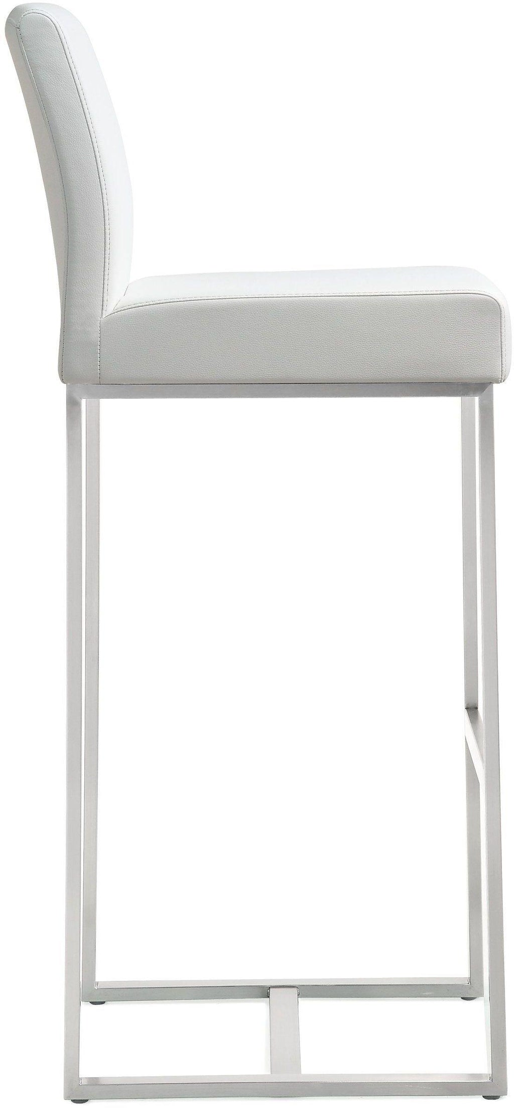 Denmark Performance Vegan Leather Stool with Silver Base - Set of 2