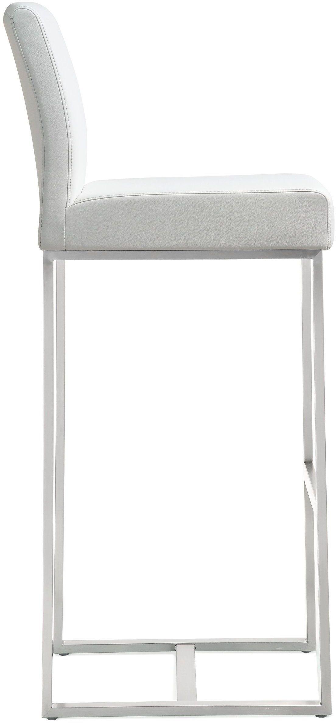 Denmark Performance Vegan Leather Stool with Silver Base - Set of 2