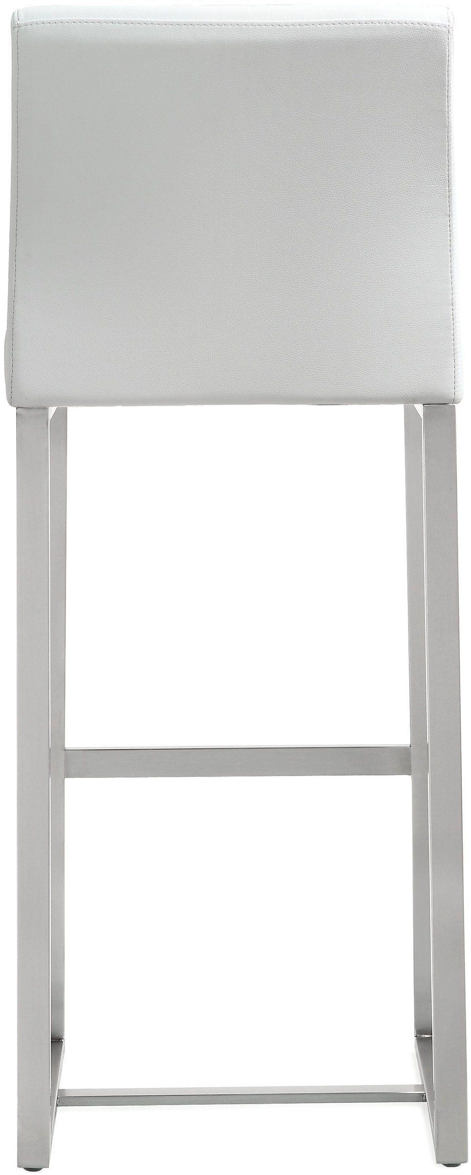 Denmark Performance Vegan Leather Stool with Silver Base - Set of 2