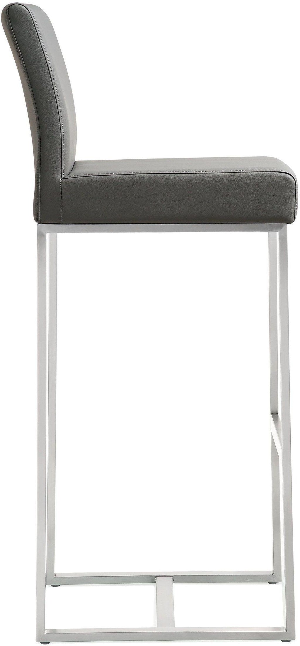 Denmark Performance Vegan Leather Stool with Silver Base - Set of 2