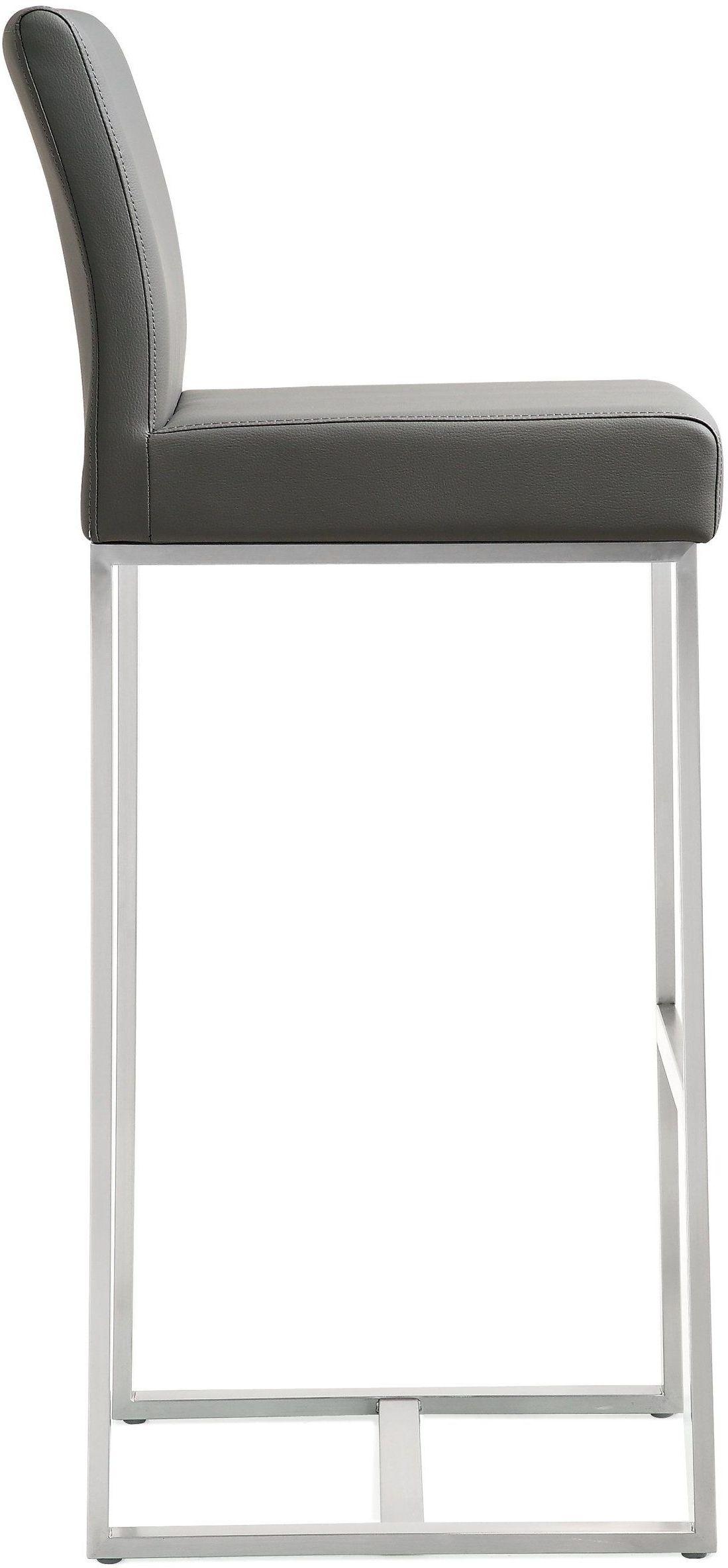 Denmark Performance Vegan Leather Stool with Silver Base - Set of 2