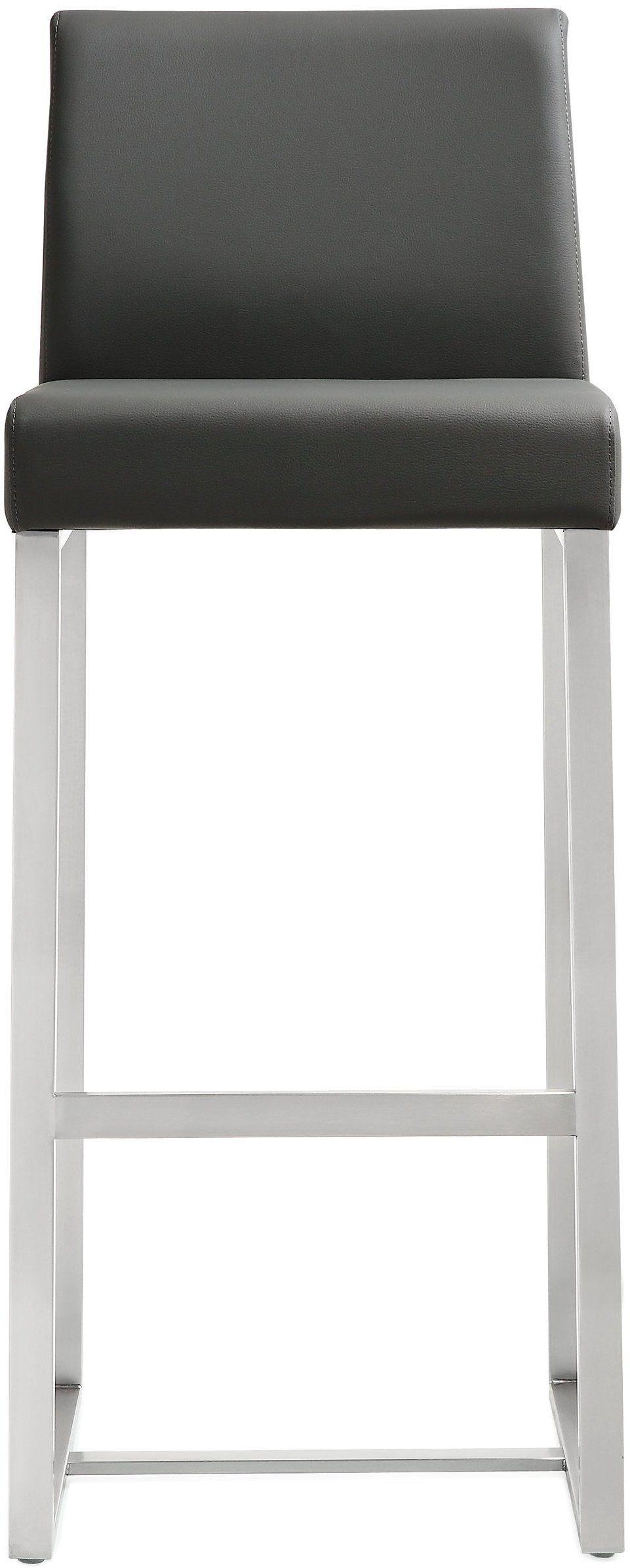 Denmark Performance Vegan Leather Stool with Silver Base - Set of 2