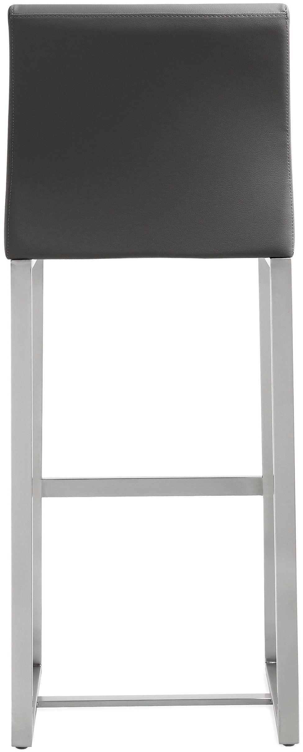 Denmark Performance Vegan Leather Stool with Silver Base - Set of 2