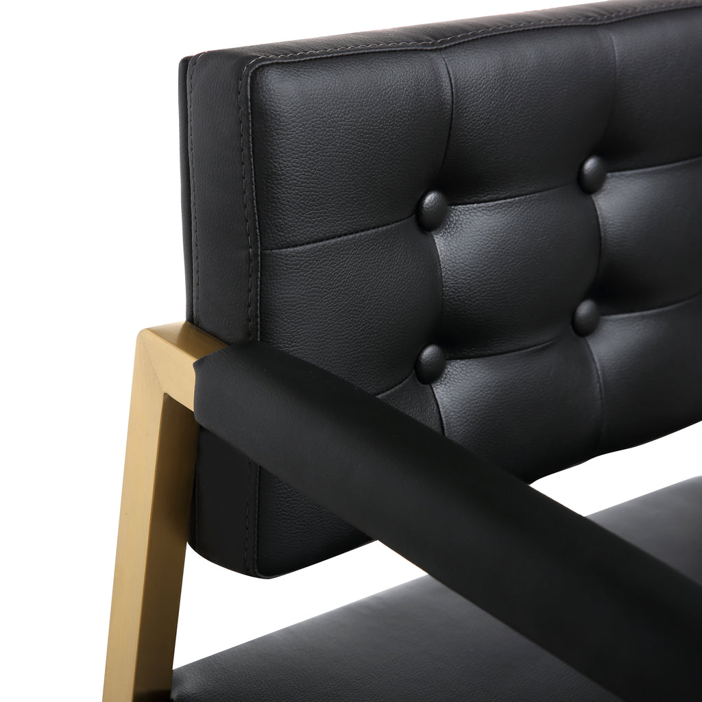 Director Performance Vegan Leather Stool with Gold Base