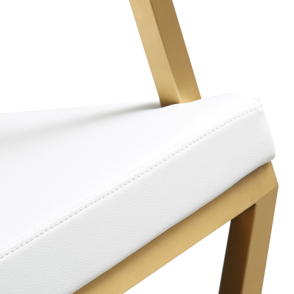 Director Performance Vegan Leather Stool with Gold Base