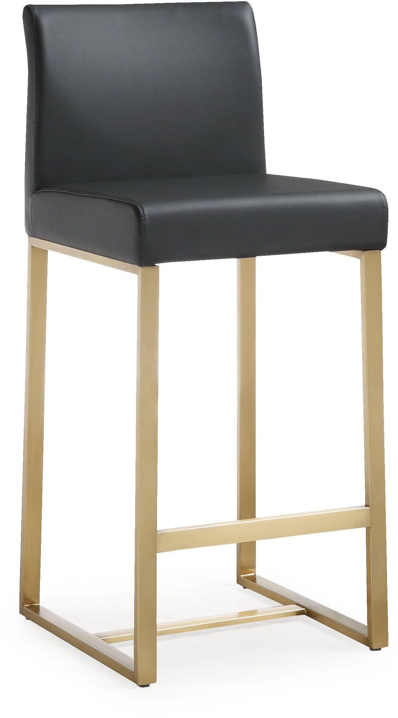 Denmark Performance Vegan Leather Stool with Gold Base - Set of 2