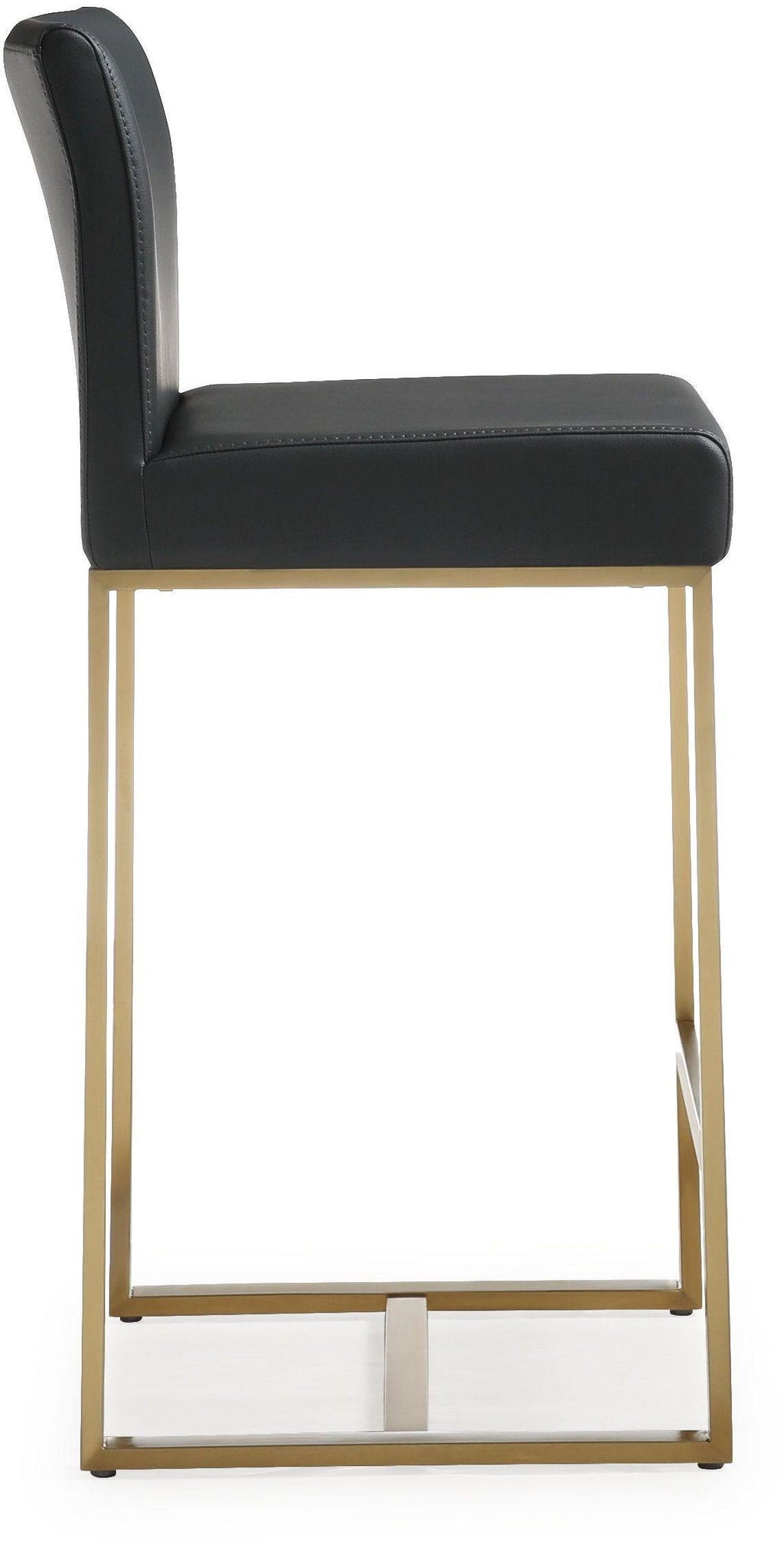 Denmark Performance Vegan Leather Stool with Gold Base - Set of 2