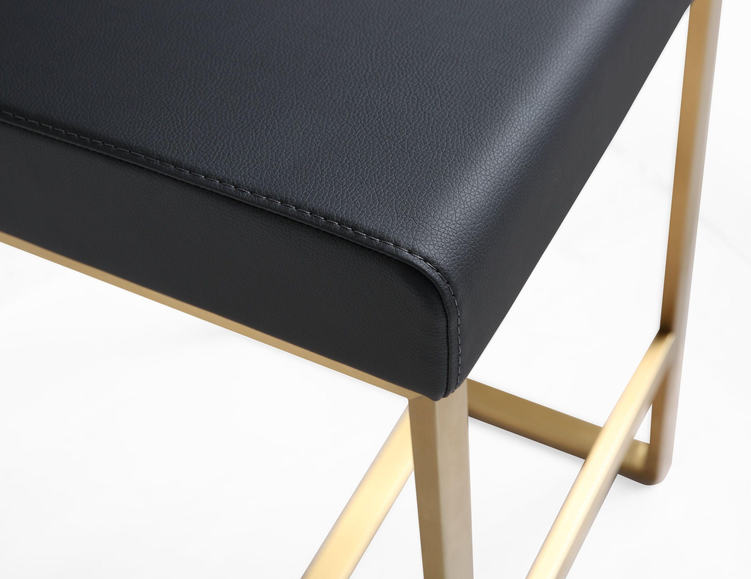 Denmark Performance Vegan Leather Stool with Gold Base - Set of 2