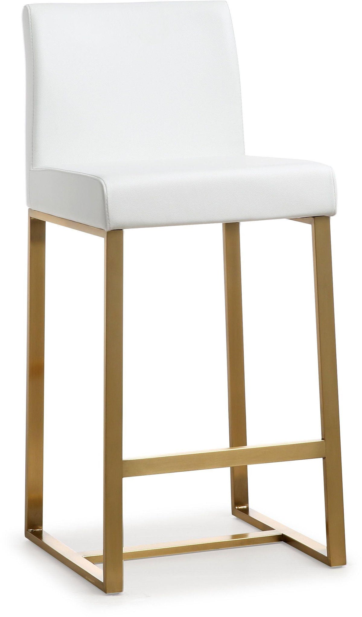 Denmark Performance Vegan Leather Stool with Gold Base - Set of 2
