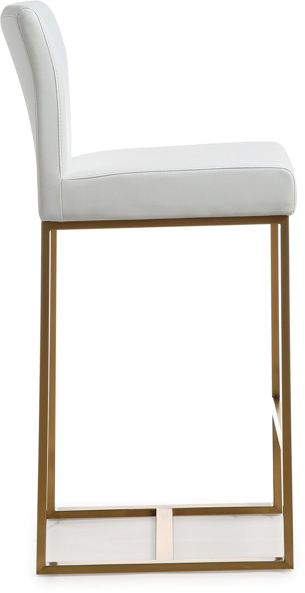 Denmark Performance Vegan Leather Stool with Gold Base - Set of 2