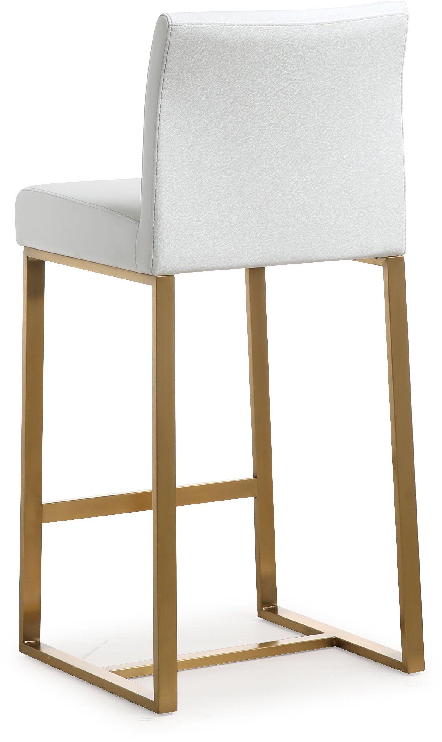Denmark Performance Vegan Leather Stool with Gold Base - Set of 2