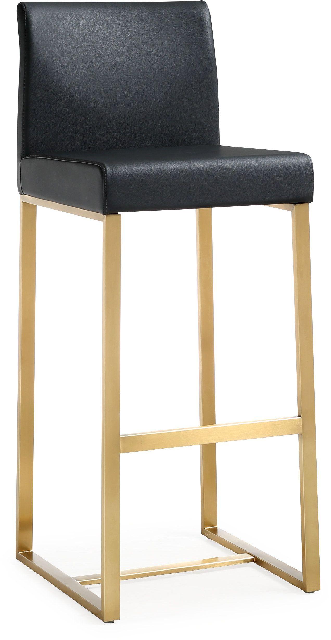 Denmark Performance Vegan Leather Stool with Gold Base - Set of 2
