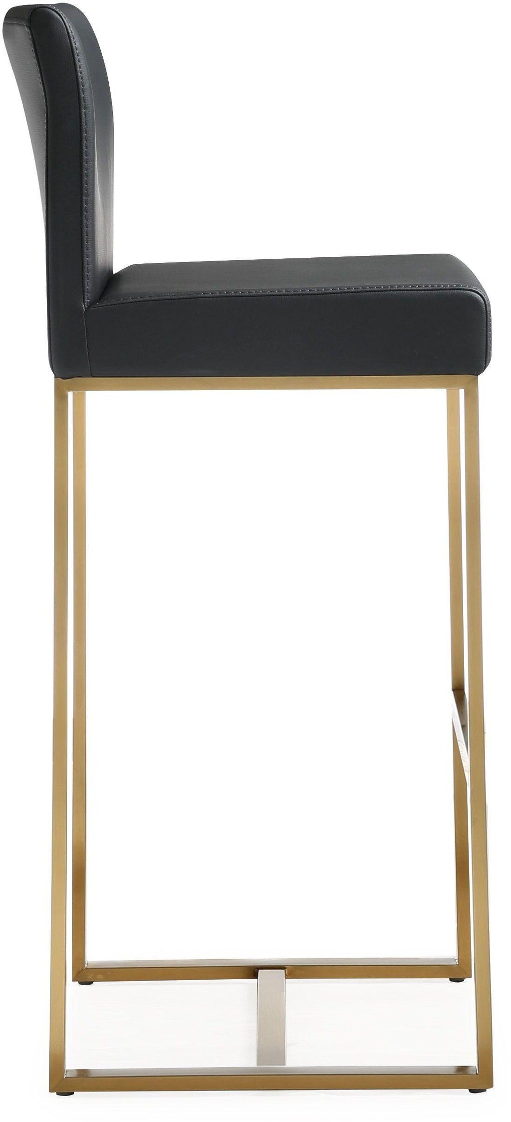 Denmark Performance Vegan Leather Stool with Gold Base - Set of 2