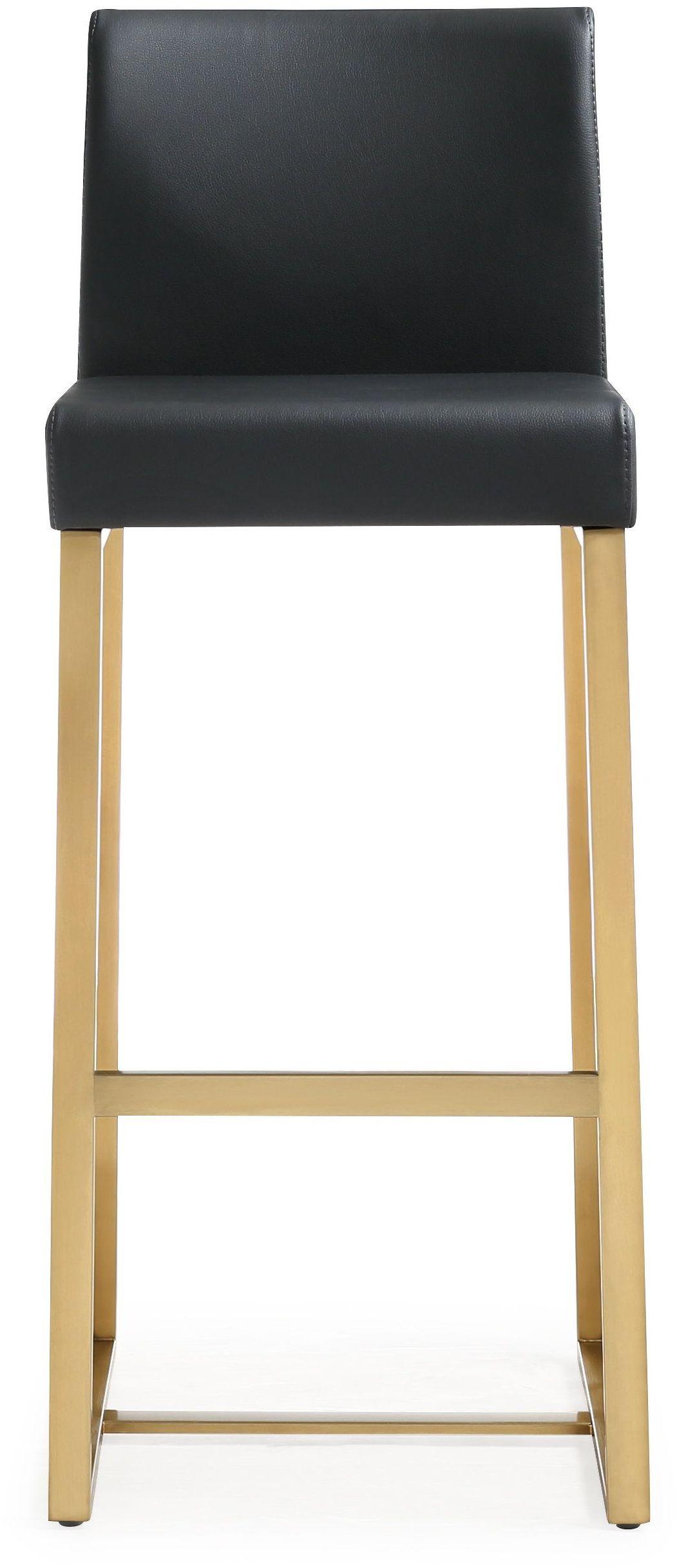 Denmark Performance Vegan Leather Stool with Gold Base - Set of 2