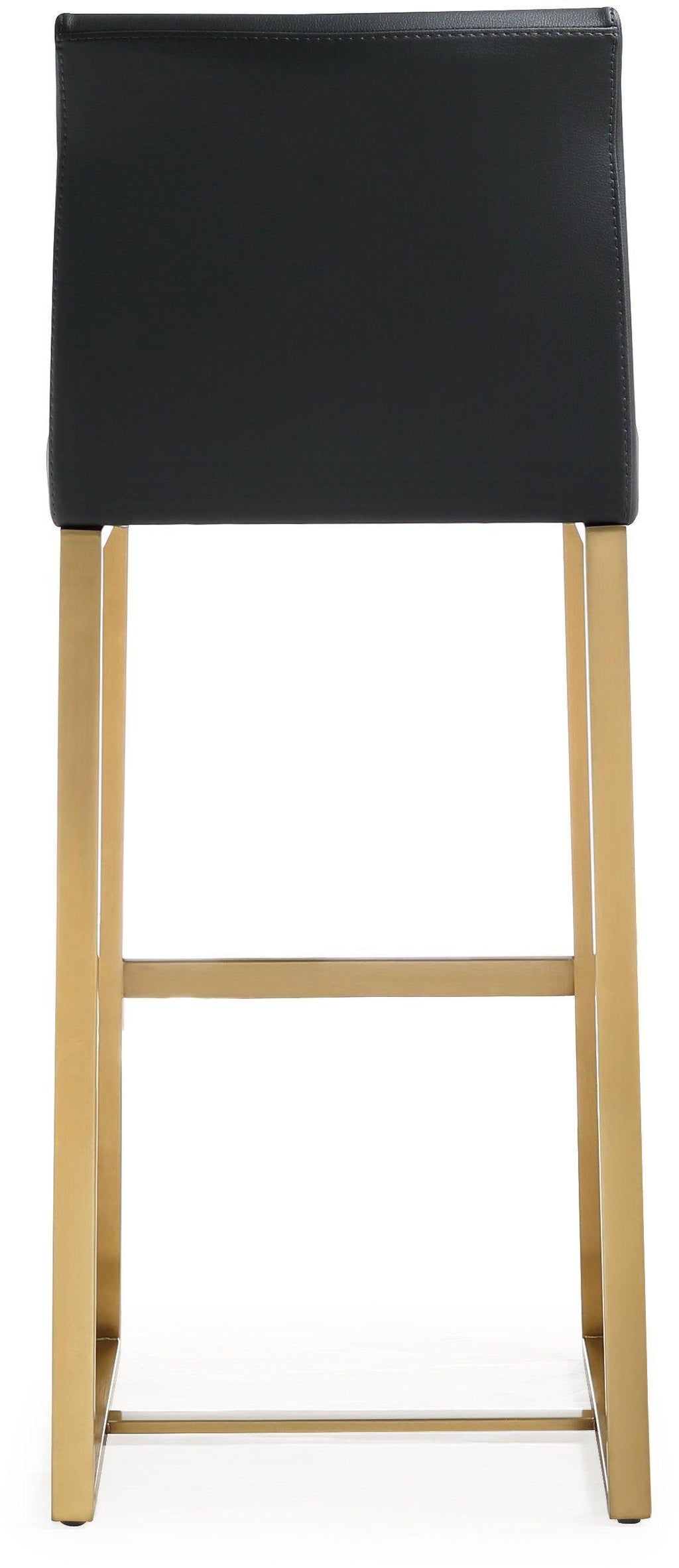 Denmark Performance Vegan Leather Stool with Gold Base - Set of 2