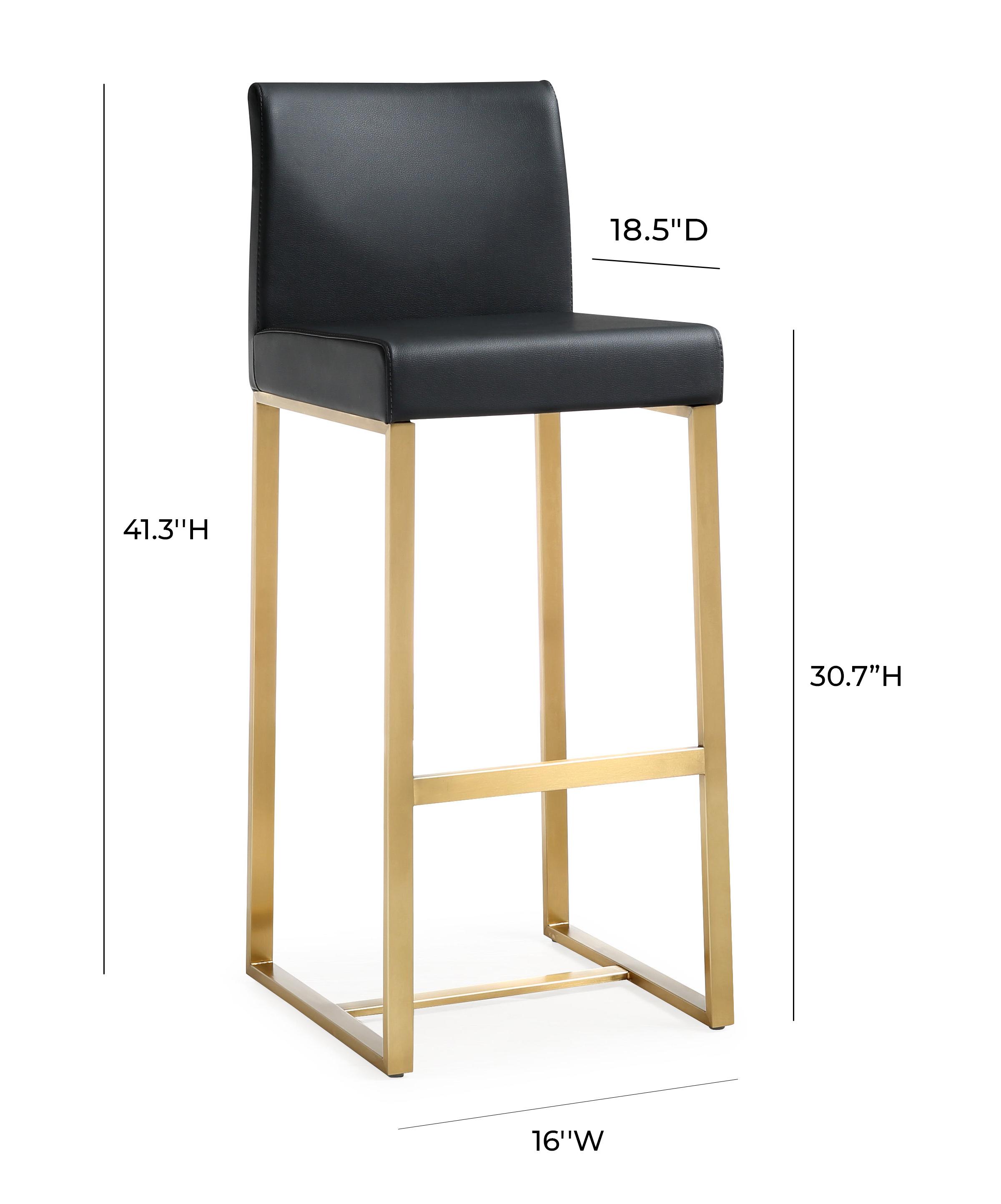 Denmark Performance Vegan Leather Stool with Gold Base - Set of 2