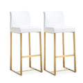 Denmark Performance Vegan Leather Stool with Gold Base - Set of 2