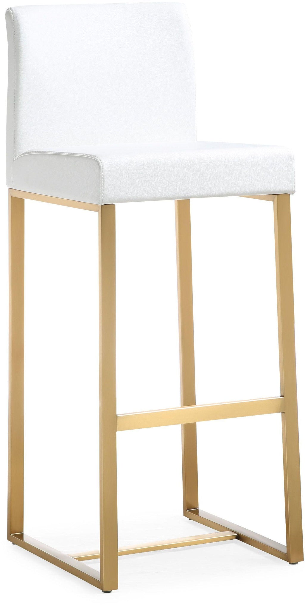 Denmark Performance Vegan Leather Stool with Gold Base - Set of 2