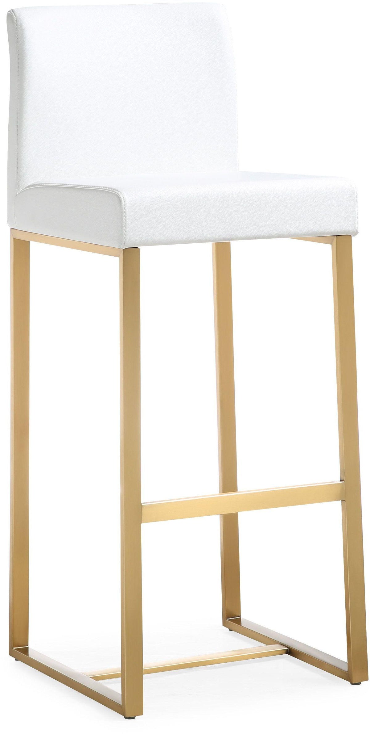 Denmark Performance Vegan Leather Stool with Gold Base - Set of 2