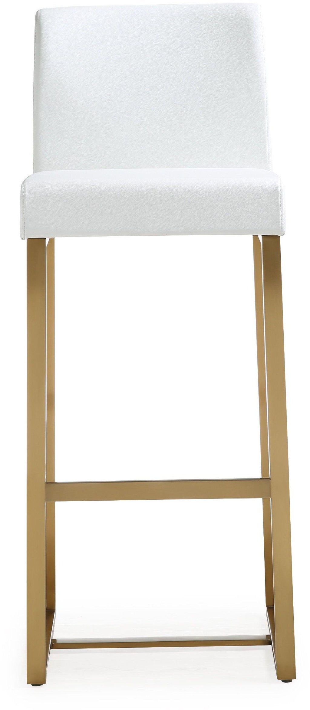 Denmark Performance Vegan Leather Stool with Gold Base - Set of 2
