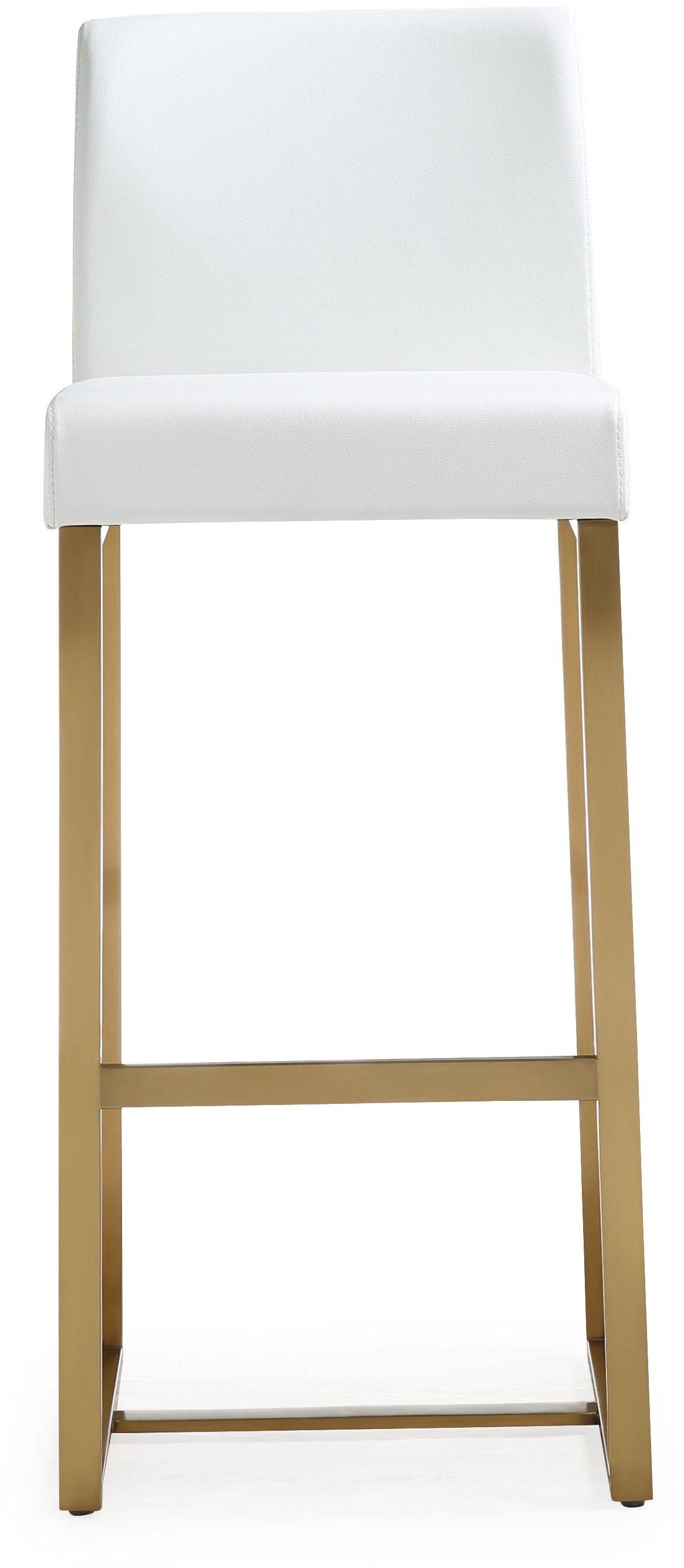 Denmark Performance Vegan Leather Stool with Gold Base - Set of 2