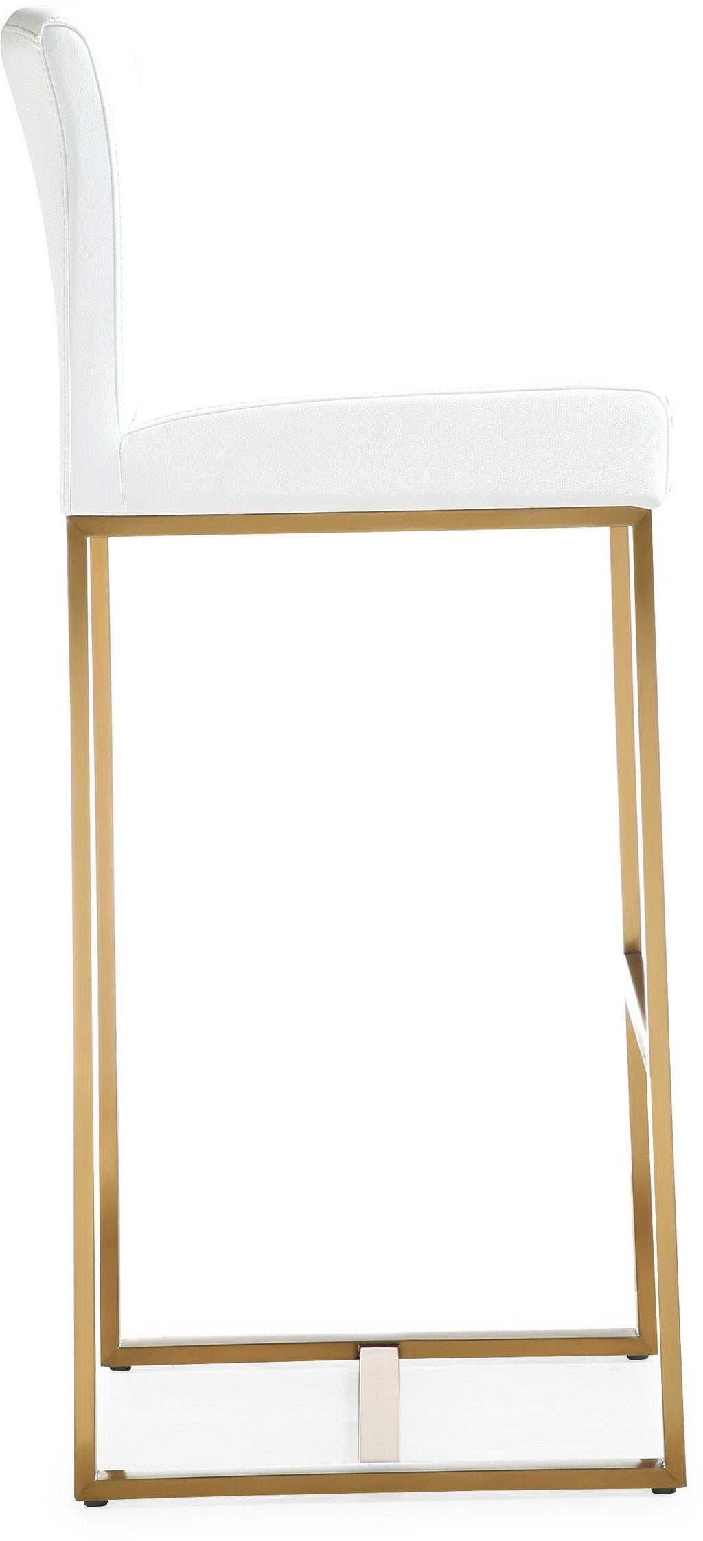 Denmark Performance Vegan Leather Stool with Gold Base - Set of 2