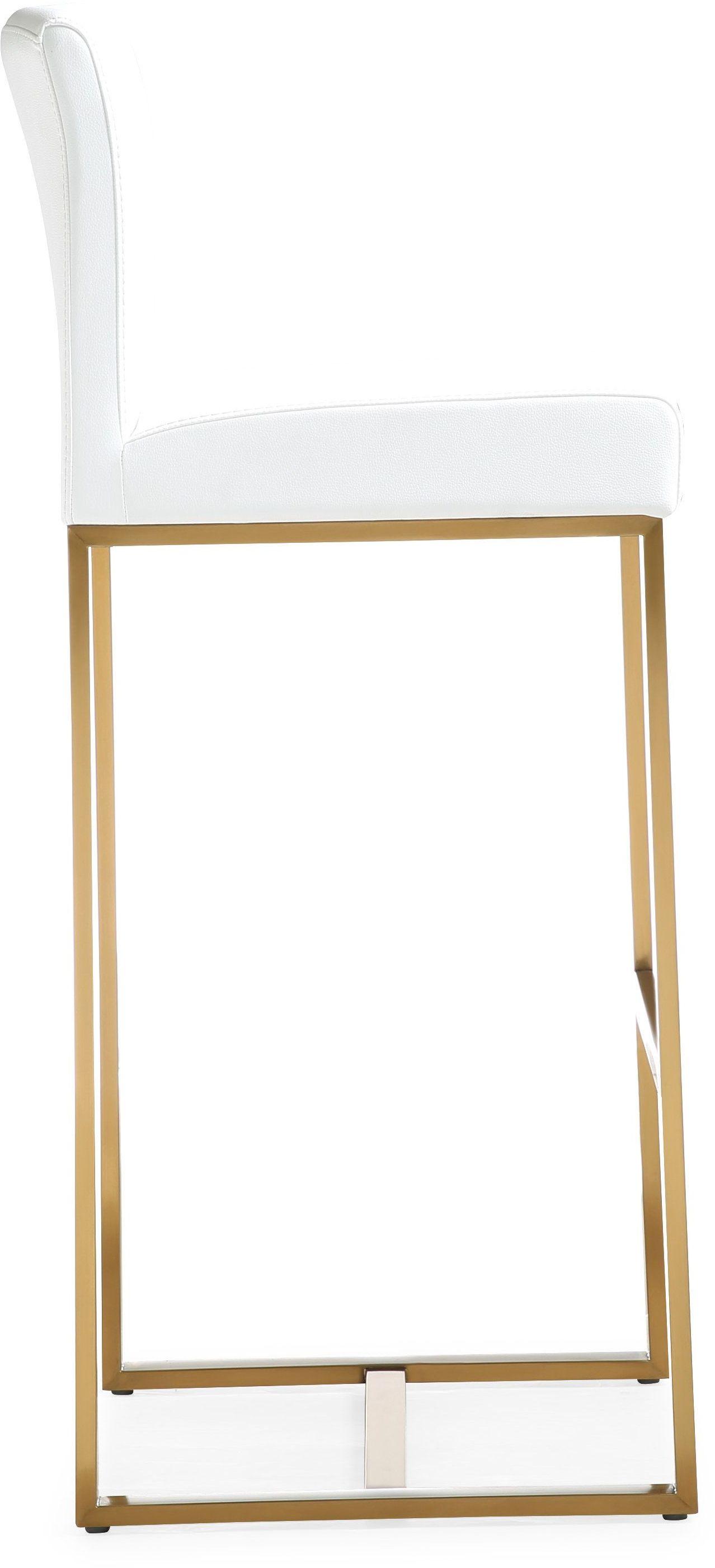 Denmark Performance Vegan Leather Stool with Gold Base - Set of 2