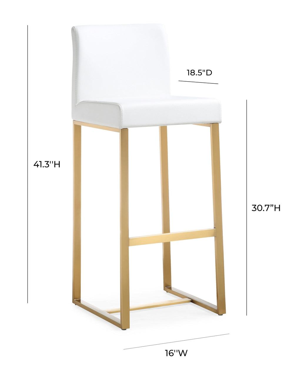 Denmark Performance Vegan Leather Stool with Gold Base - Set of 2