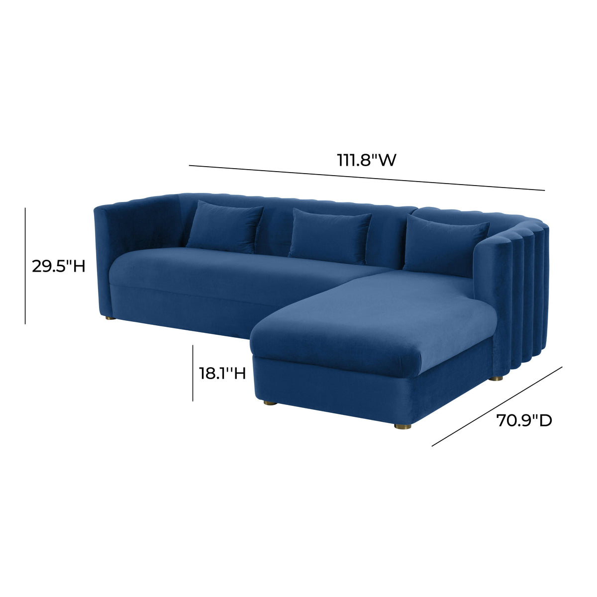 Callie 2-Piece Performance Velvet L-Shaped Sectional