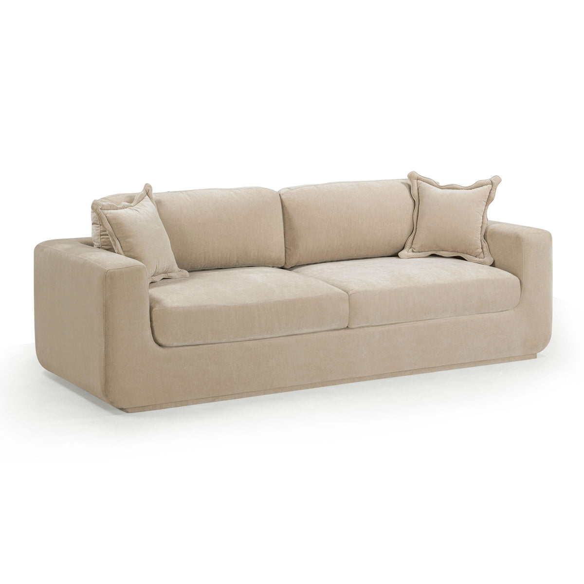 Miri 90.5" Upcycled Contract-Grade Washed Velvet Sofa — Sand null