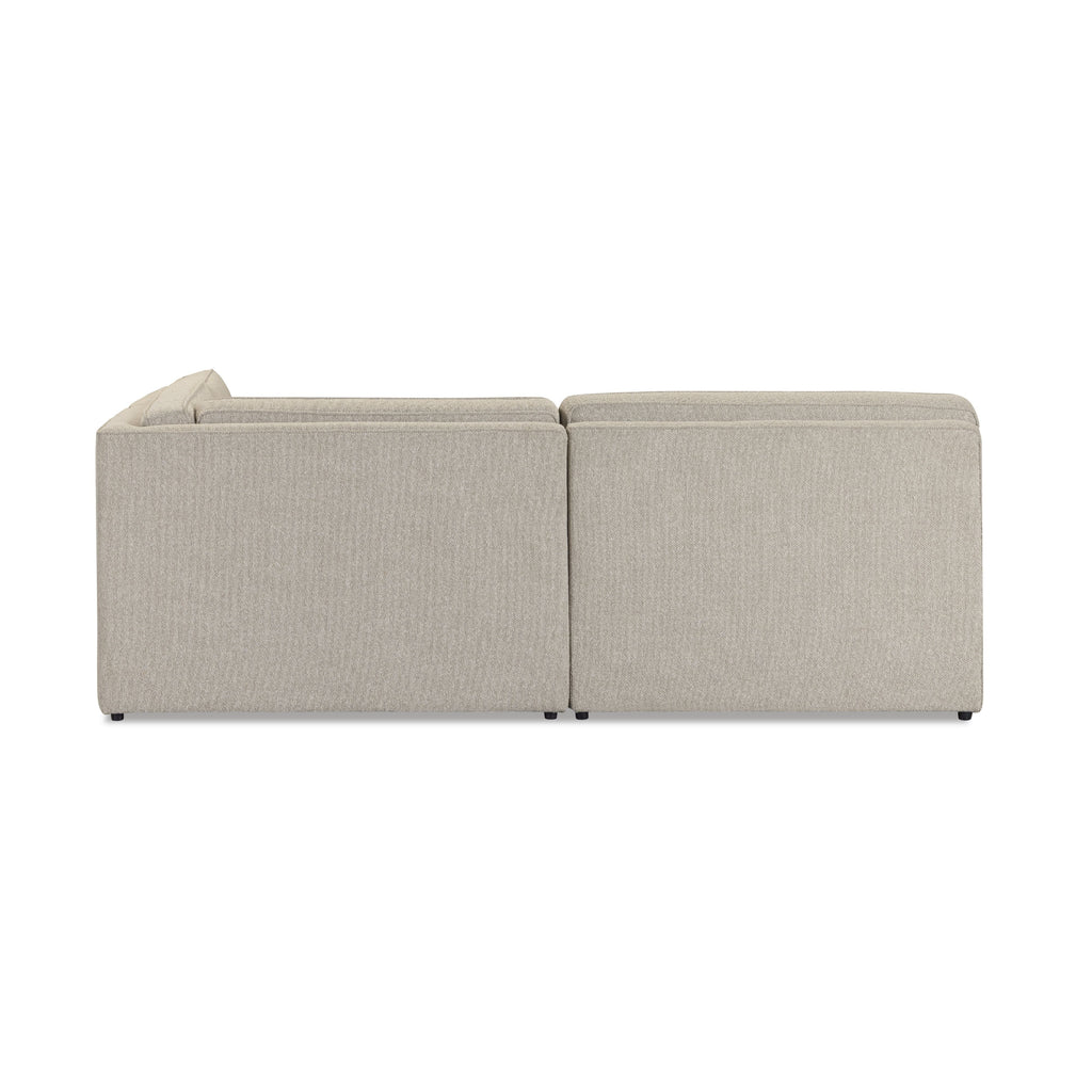Yvette 3-Piece Warm Grey Performance Boucle L-Sectional