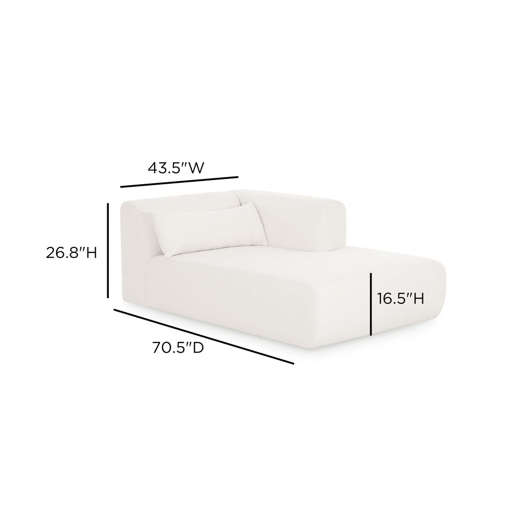 Tarra Cream Performance Chenille Modular Chaise